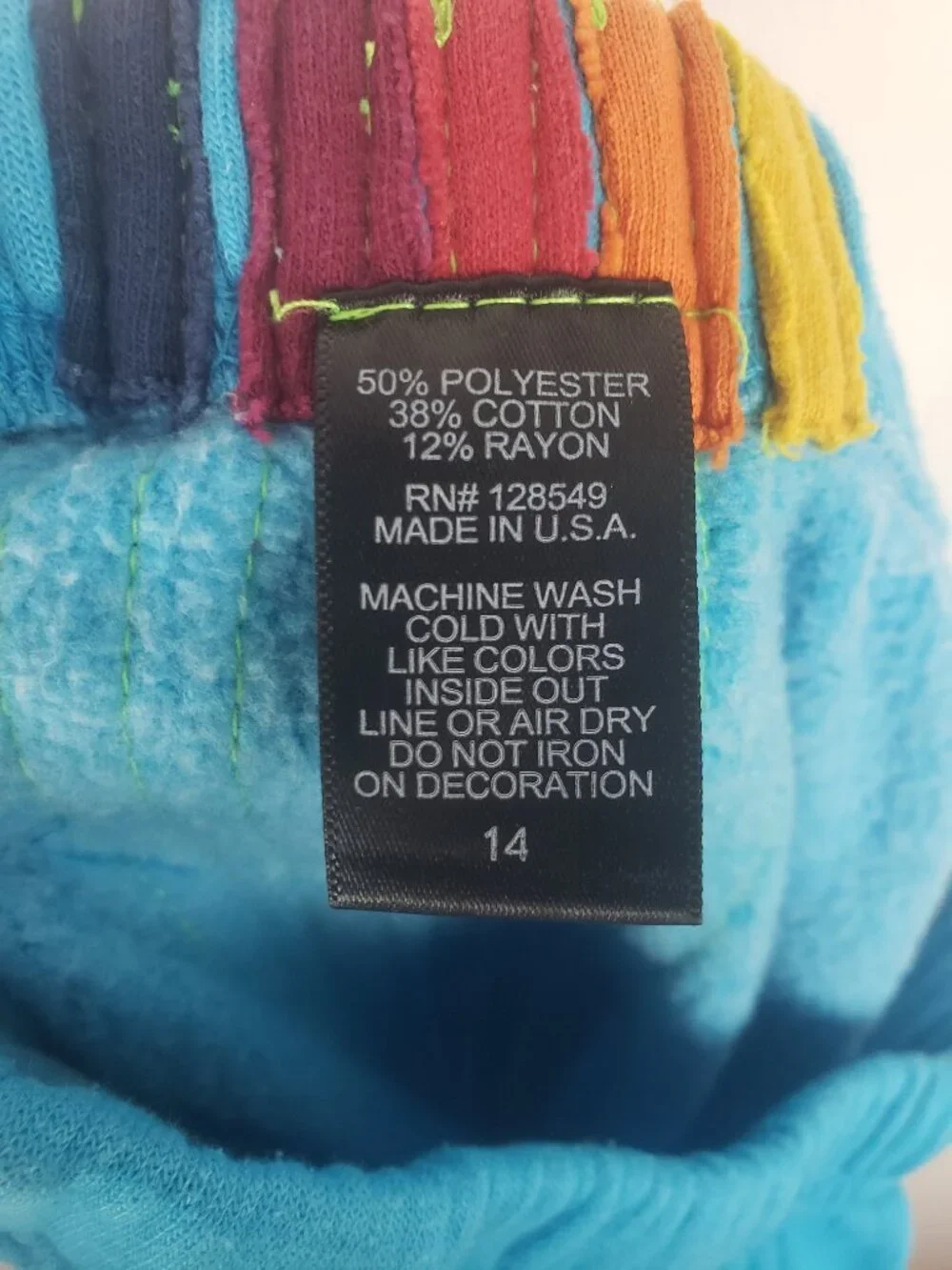 Aviator Nation 5 Stripe Sweatpants Neon Sky Blue Pull On Soft Cozy Kids 14